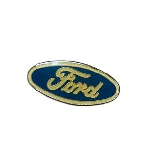 Vintage Ford Pin Oval Dealer Automotive Tractor Agriculture Blue Silver